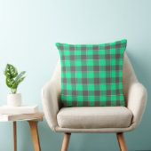 Spring Green and Finlandia Plaid Black クッション (椅子)