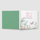 Spring Green Butterfly Floral Wedding ゲストブック (全面)