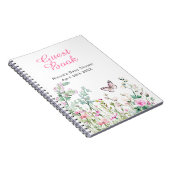 Spring Green Butterfly Floral Wedding ノートブック (右側)