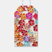 Spring Handmade sewn fabric Flowers Multicolor  ギフトタグ (正面)