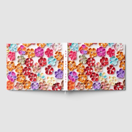 Spring Handmade sewn fabric Flowers Multicolor ゲストブック (全面)