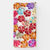 Spring Handmade sewn fabric Flowers Multicolor 横断幕 (縦)