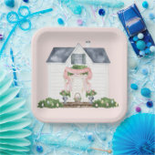 Spring | Happy Easter | House ペーパープレート (パーティー)