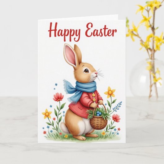 Spring Hare Greeting Card カード (黄色い花)