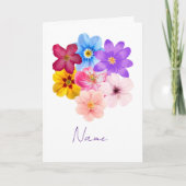 Spring Harmony - Mixed Watercolor Flower Bouquet カード (正面)