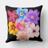 Spring Harmony - Mixed Watercolor Flower Bouquet クッション (裏面)