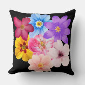 Spring Harmony - Mixed Watercolor Flower Bouquet クッション (正面)