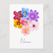 Spring Harmony - Mixed Watercolor Flower Bouquet シーズンポストカード (正面)