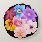 Spring Harmony - Mixed Watercolor Flower Bouquet ラウンドクッション (裏面)