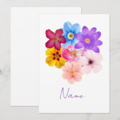 Spring Harmony - Mixed Watercolor Flower Bouquet 招待状 (正面/裏面)