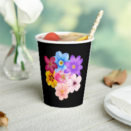 Spring Harmony - Mixed Watercolor Flower Bouquet 紙コップ