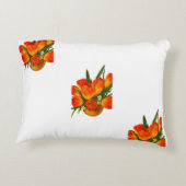 Spring Harmony – Orange & Yellow Tulips アクセントクッション (裏面)