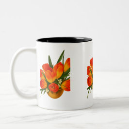 Spring Harmony – Orange & Yellow Tulips ツートーンマグカップ