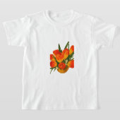Spring Harmony – Orange & Yellow Tulips Tシャツ (レイダウン)