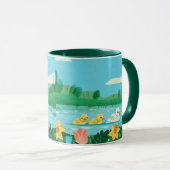 Spring Harmony – Whimsical Duck Family by the Lake マグカップ (正面右)