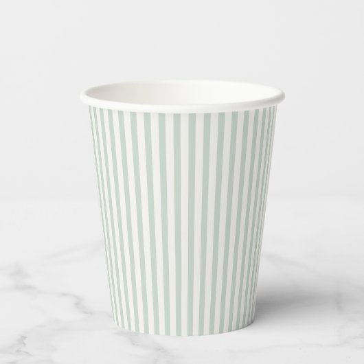 Spring Heritage Stripes | Muted Sage 紙コップ (裏面)