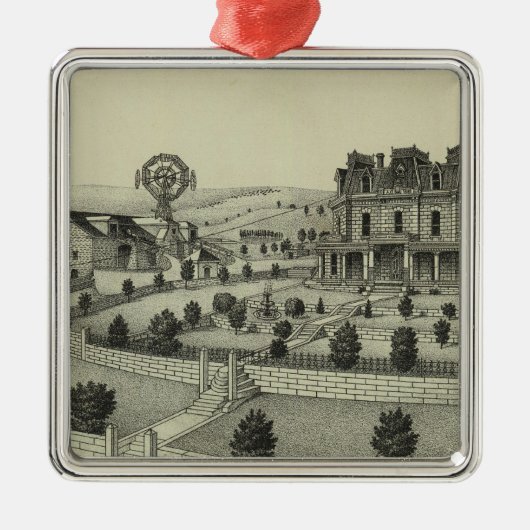 Spring Hillの農場、チェイス郡、カンザス メタルオーナメント (正面)