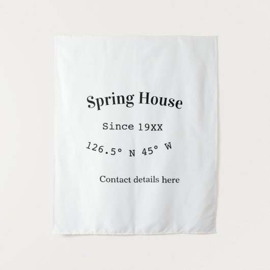 Spring house ets. Date year custom coordinates add タペストリー (正面)