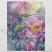 SPRING HUMMINGBIRD FLORAL GARDEN SCRAPBOOK PAPER (裏面)