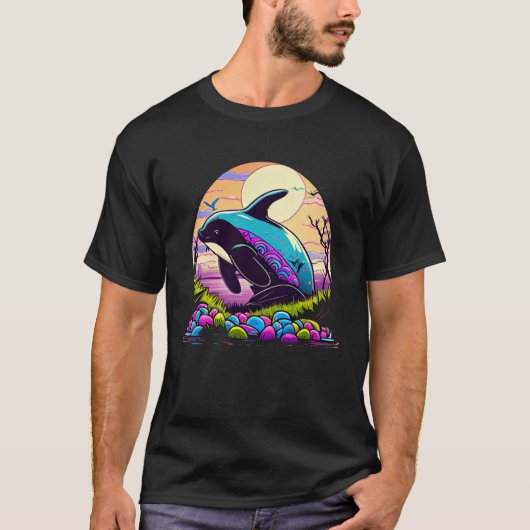 Spring into style with this charming Orca Artwork  Tシャツ (正面)