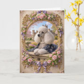 Spring Is In The Air, Poodle Blank Card カード (黄色い花)
