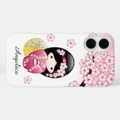Spring Kokeshi Doll - Cute Japanese Geisha Girl Case-Mate iPhoneケース (裏面 (横))