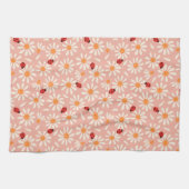 Spring Ladybugs and Daisies キッチンタオル (横)