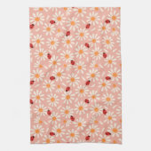 Spring Ladybugs and Daisies キッチンタオル (縦)