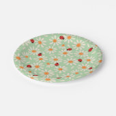 Spring Ladybugs and Daisies ペーパープレート (アングル)