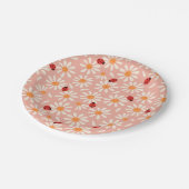 Spring Ladybugs and Daisies ペーパープレート (アングル)