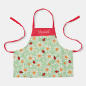 Spring Ladybugs and Daisies Personalized Kids エプロン (正面)