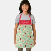 Spring Ladybugs and Daisies Personalized Kids エプロン (インサイチュ)