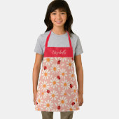 Spring Ladybugs and Daisies Personalized Kids エプロン (インサイチュ)