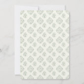 Spring Lamb Cute Doodle Sage Green Baby Shower 招待状 (裏面)