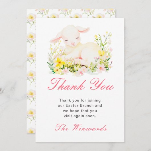 Spring Lamb Easter Brunch サンキューカード (正面/裏面)