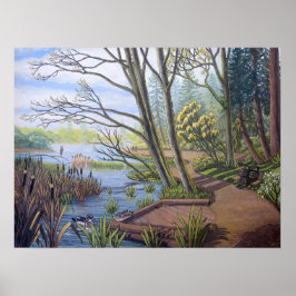 Spring Landscape Painting Lost Lagoon Vancouver ポスター