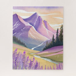 Spring Lavender | Glacier National Park Watercolor ジグソーパズル