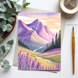 Spring Lavender | Glacier National Park Watercolor ポストカード