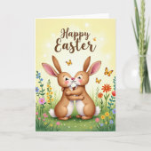 Spring Love Bunny Meadow Card カード (正面)