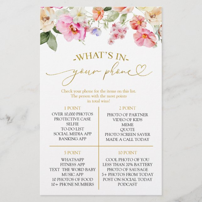 Spring Love In Bloom What's In Your Phone Game (正面)