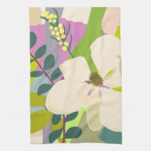 Spring Magnolia Color Blocks Florist  キッチンタオル (縦)