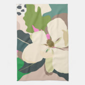 Spring Magnolia Color Blocks Florist キッチンタオル (縦)