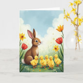 Spring Meadow Animal Card カード (黄色い花)