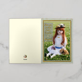  Spring Meadow Antique Doll Foil Card 箔グリーティングカード (外側レイダウン)