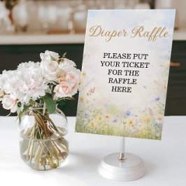 Spring Meadow Diaper Raffle Wildflower Sign ポスター