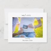 Spring Meadow Floral Baby Announcement Card サンキューカード (裏面)