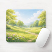 Spring Meadow Nature Mouse Pad マウスパッド (マウス)