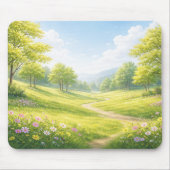 Spring Meadow Nature Mouse Pad マウスパッド (正面)