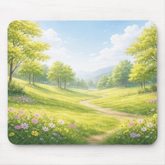 Spring Meadow Nature Mouse Pad マウスパッド (正面)