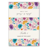 Spring Meadow Purple Flowers Wedding Place Card テーブルナンバー (正面)